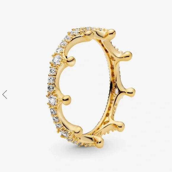 Retired Pandora Gold Crown Ring 👑 Size 5 - Picture 12 of 14
